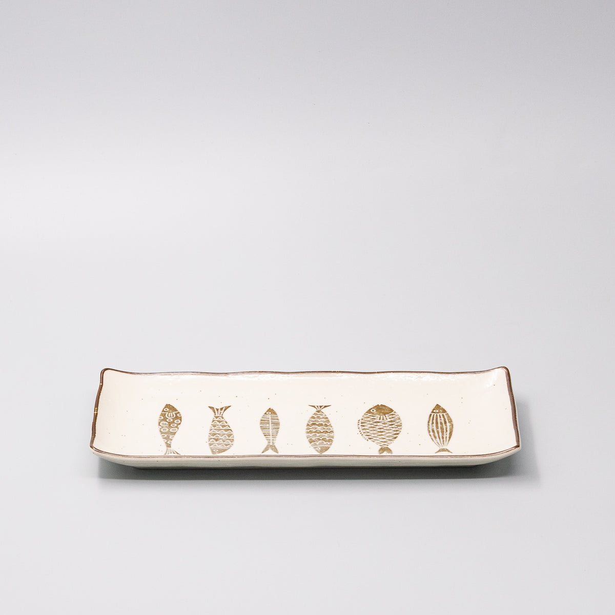 Sashimi Plate 28cm Sakana Brown Design