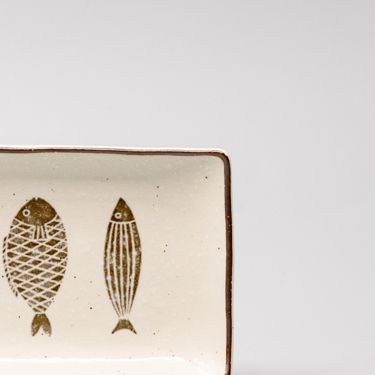Sashimi Plate 28cm Sakana Brown Design