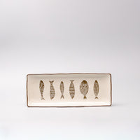 Sashimi Plate 28cm Brown Fish Design