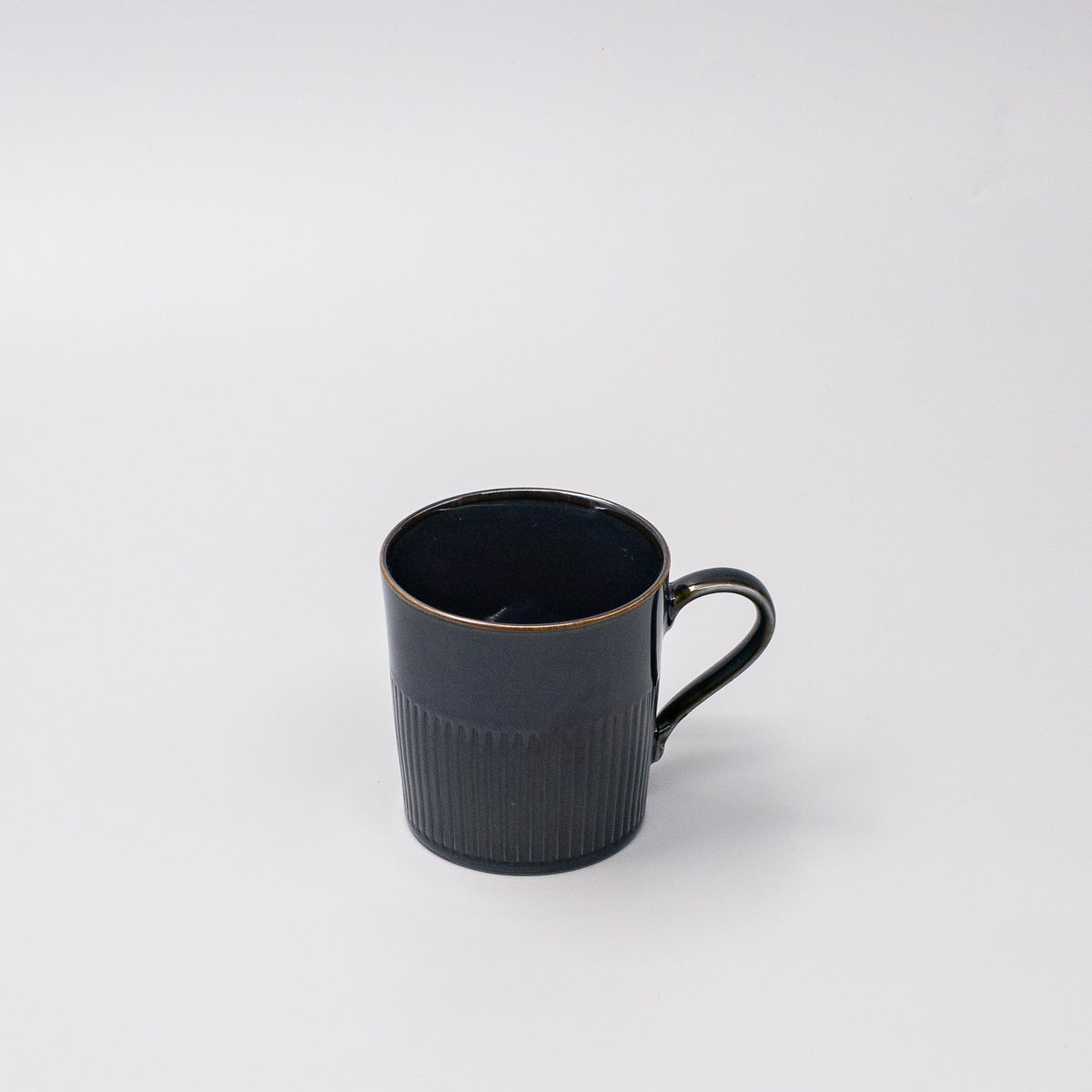 Mug with handle Ridged Navy Glaze