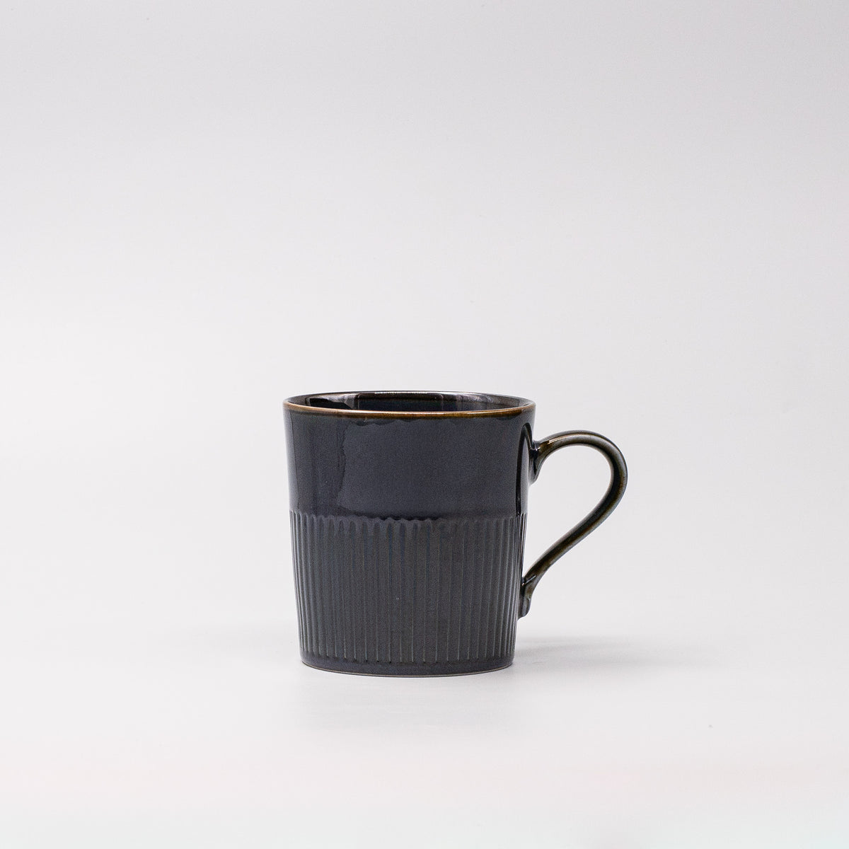 Mug with handle Ridged Navy Glaze