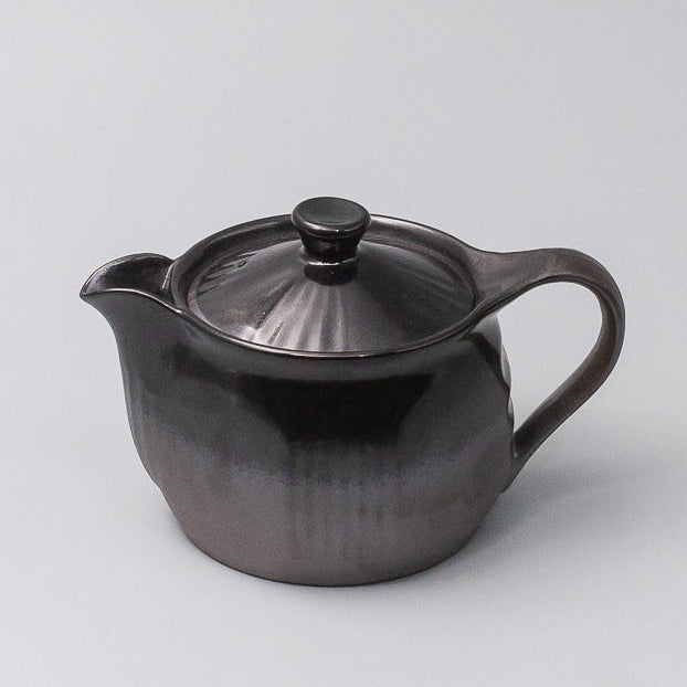 Sumi Black Glaze teapot 450ml 45 degree view