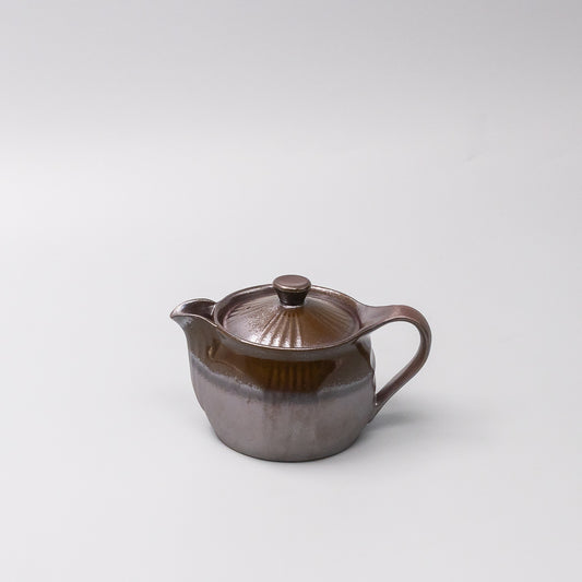 Tenmoku glaze teapot 450ml 45 degree view