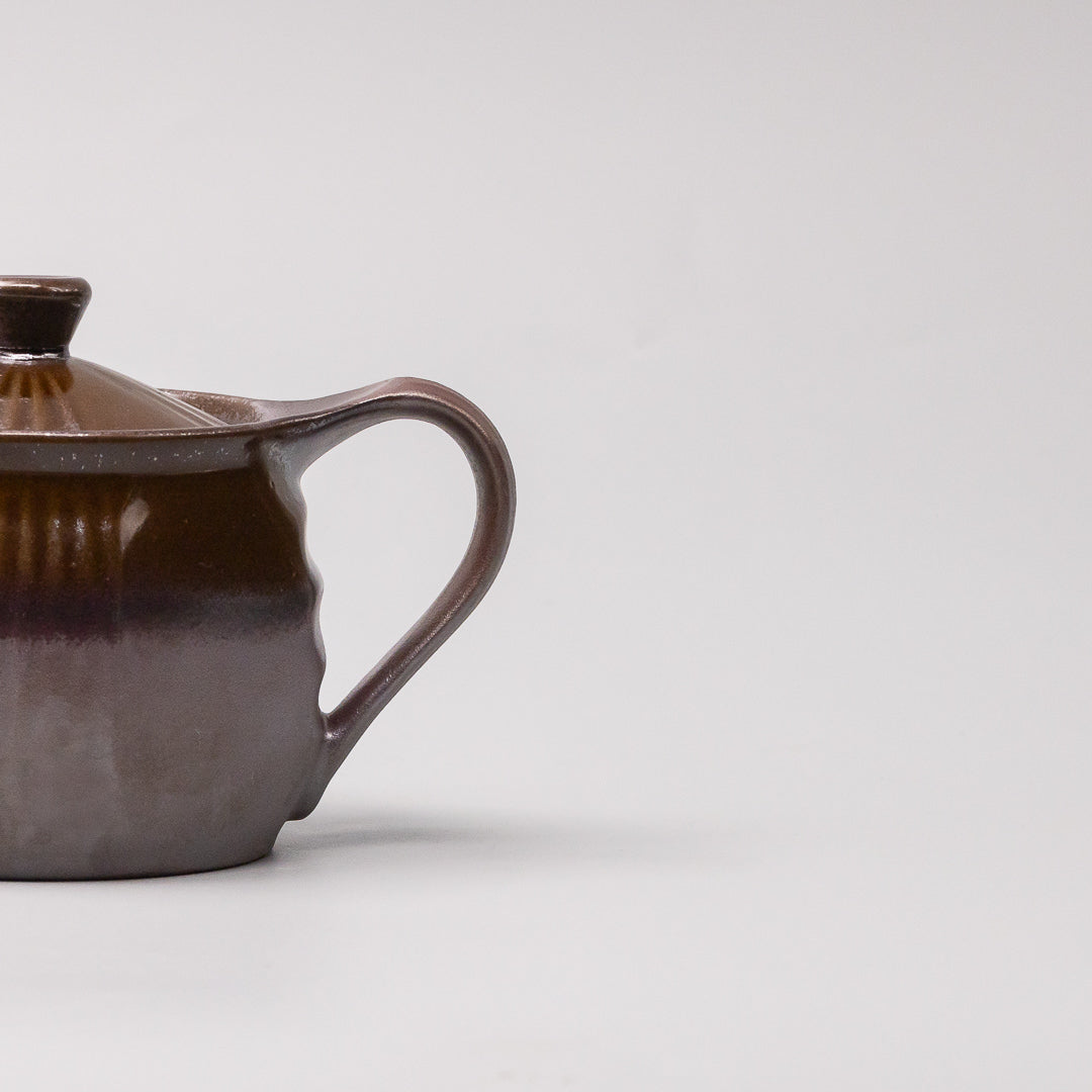 Japanese ceramic teapot brown glaze