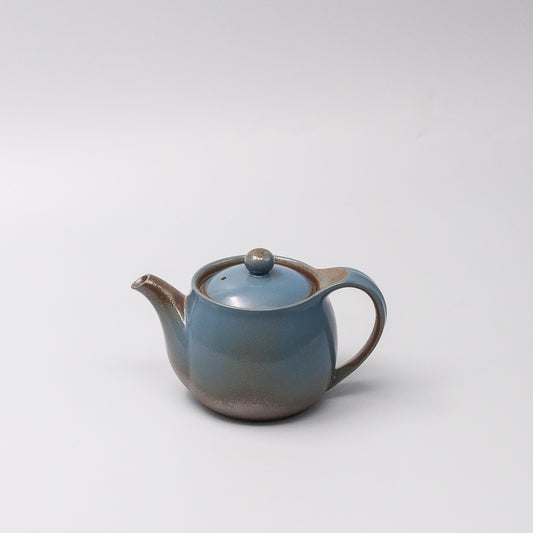 Earth Blue Japanese ceramic teapot 45 degree view