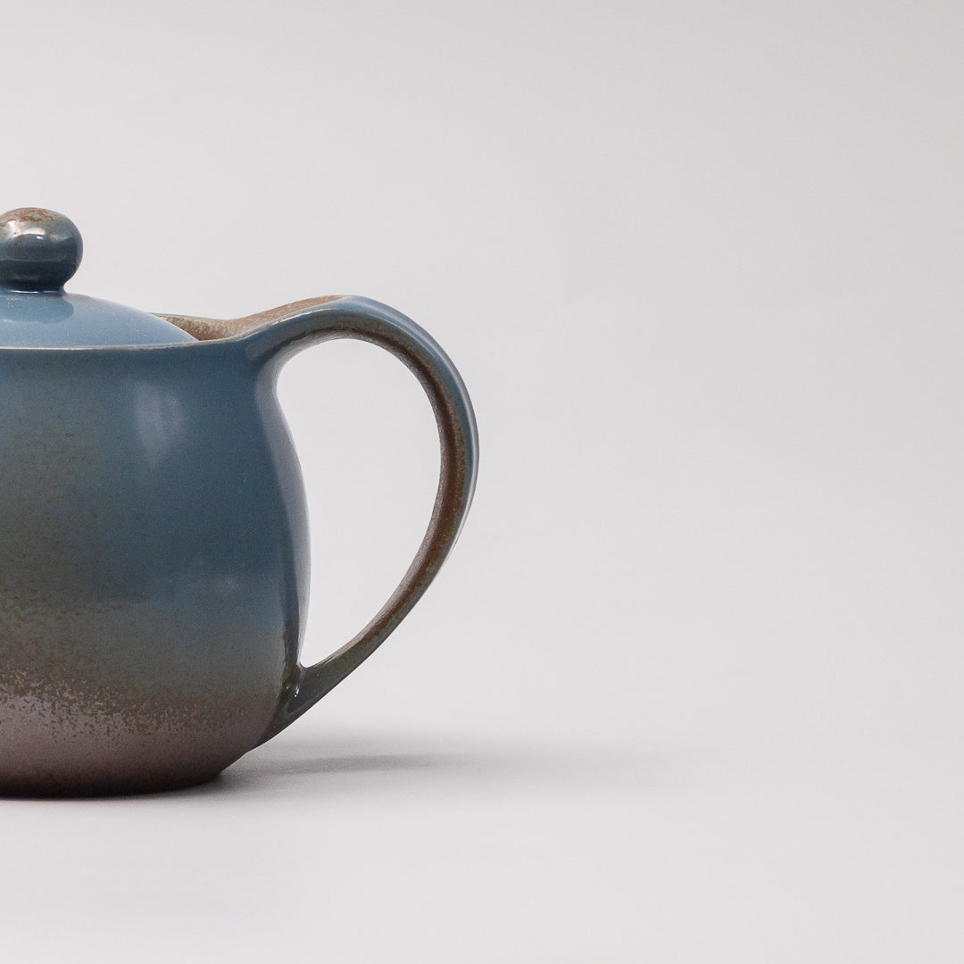 Earth Blue glaze Japanese teapot