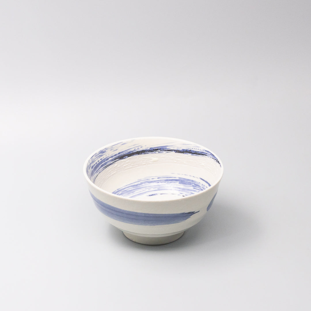 Udon Bowl 17cm Blue Swirl Glaze