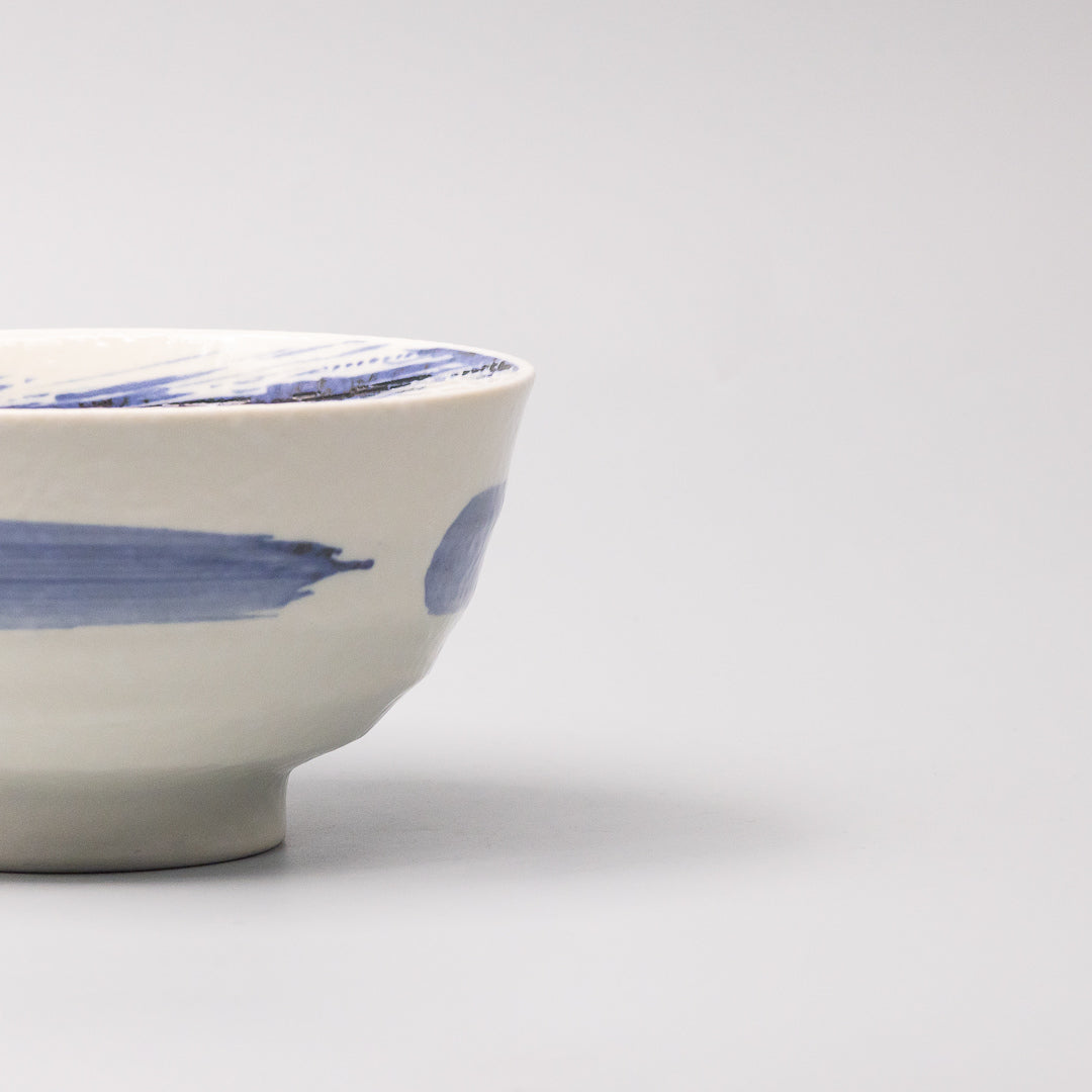 Udon Bowl 17cm Blue Swirl Glaze
