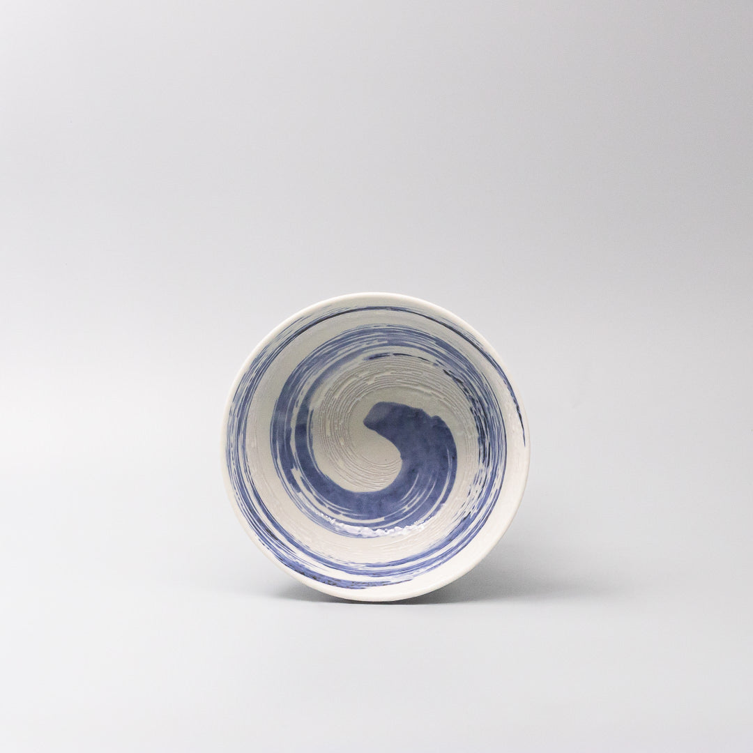 Udon Bowl 17cm Blue Swirl Glaze