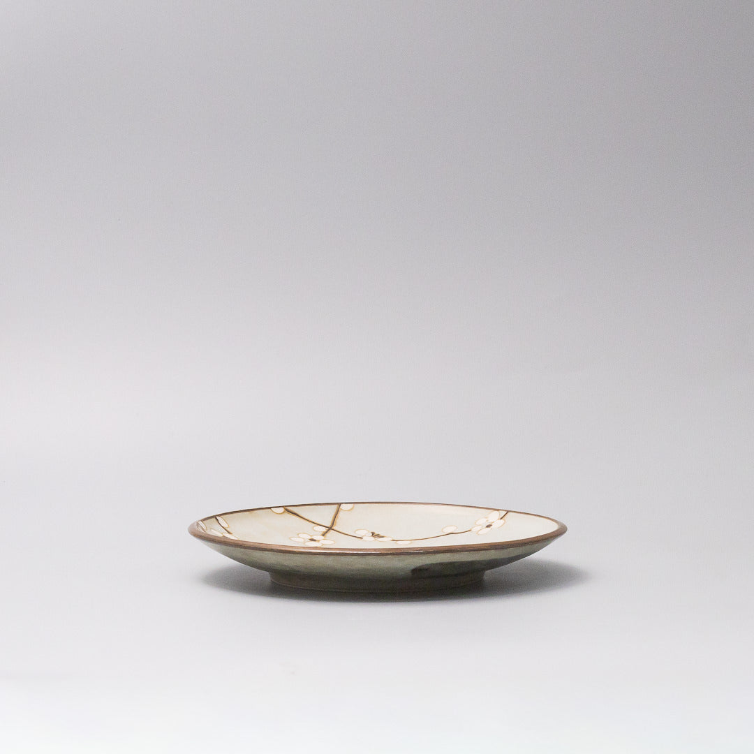 Japanese ceramic tapas plate floral design