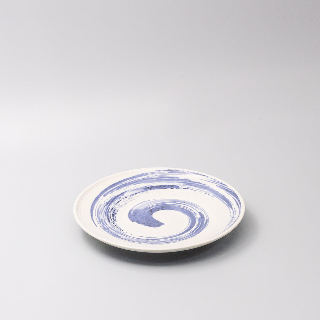 Plate 21cm Blue Swirl Glaze