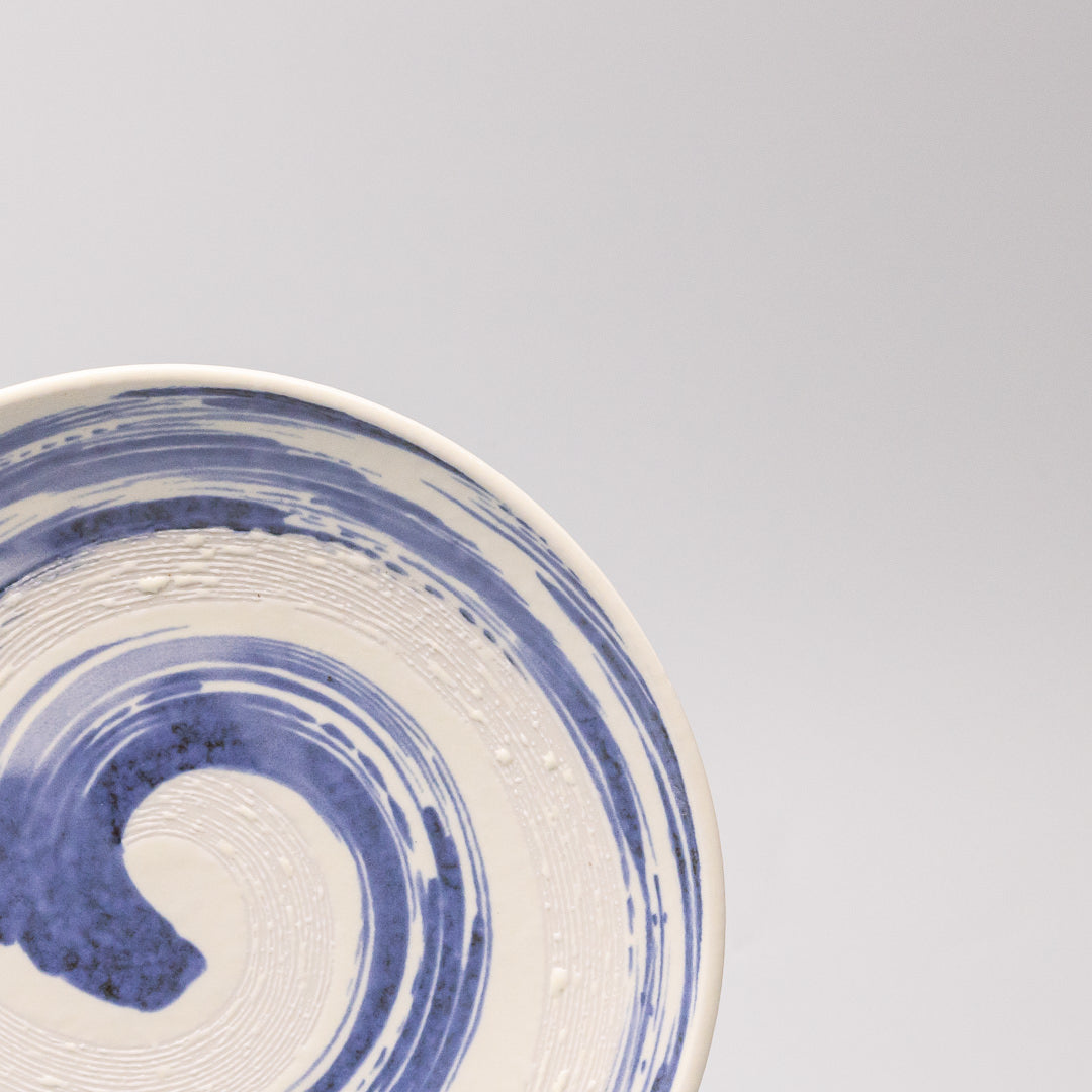 Plate 21cm Blue Swirl Glaze