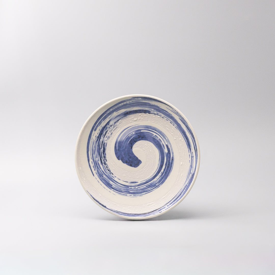 Plate 21cm Blue Swirl Glaze