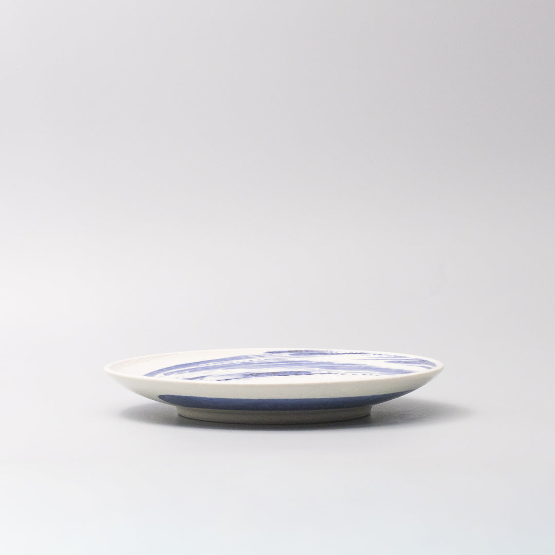 Plate 21cm Blue Swirl Glaze