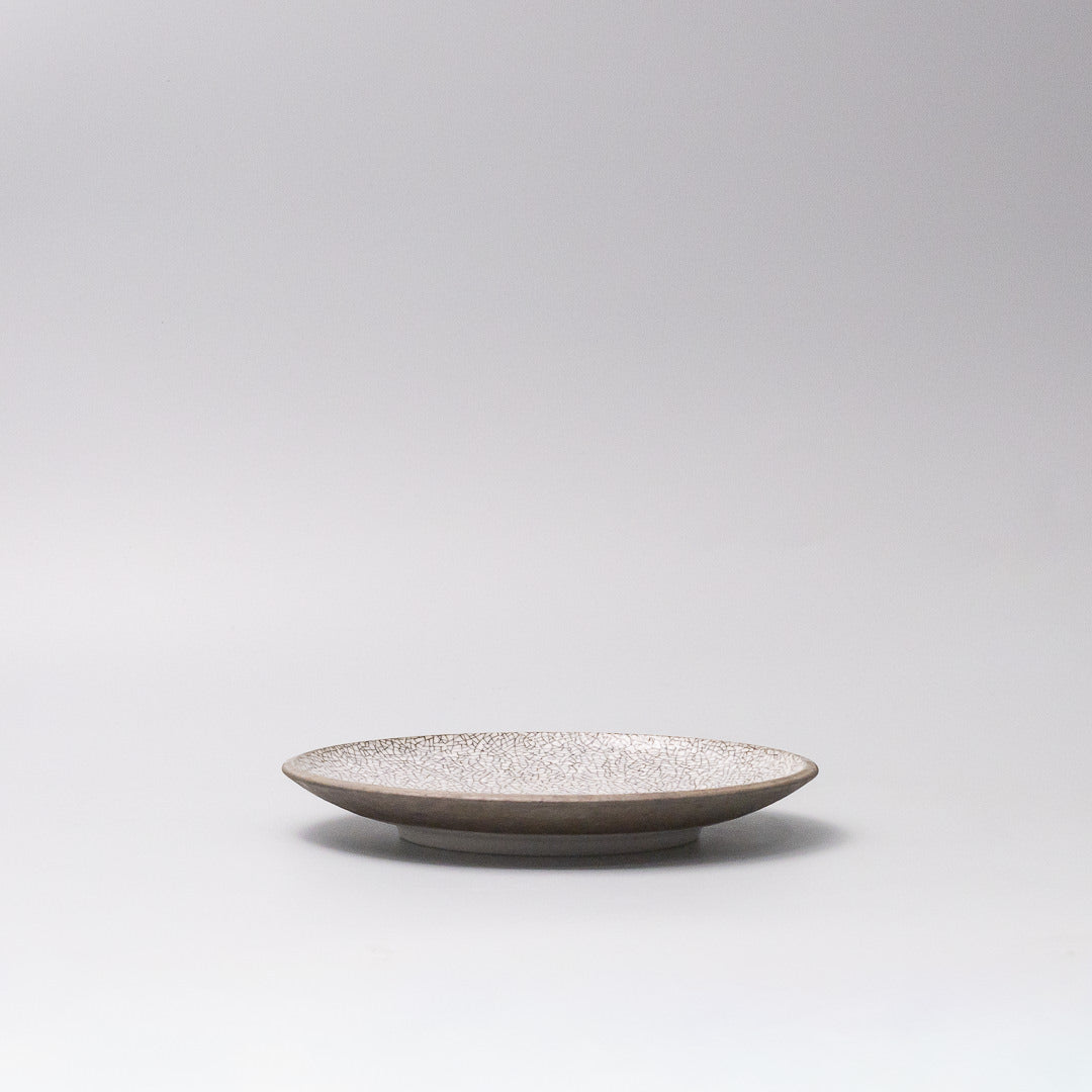 artisan Japanese tapas plate grey crackle finish