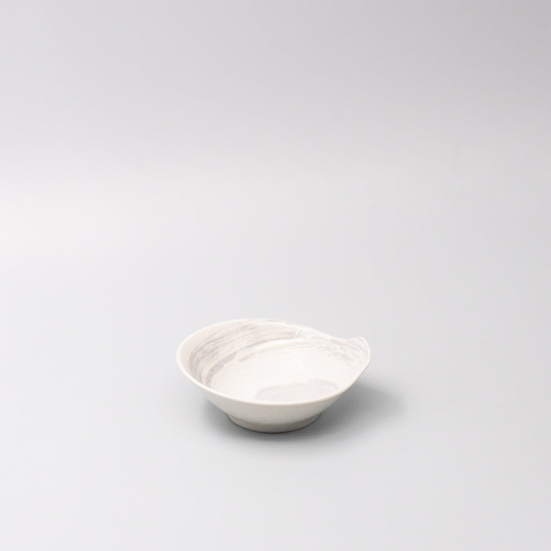 Bowl with Handle 13cm Grey Swirl Glaze