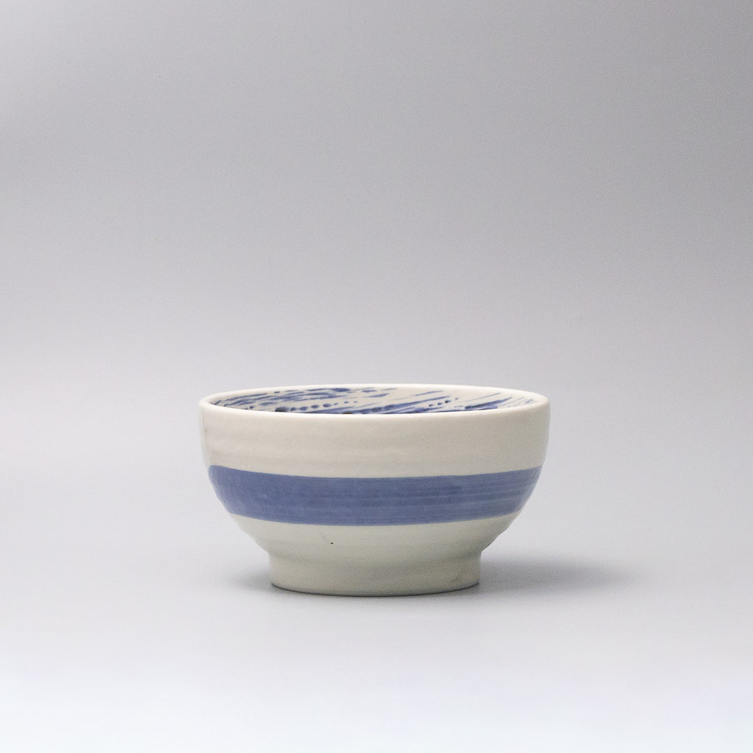 blue brushstroke Japanese bowl