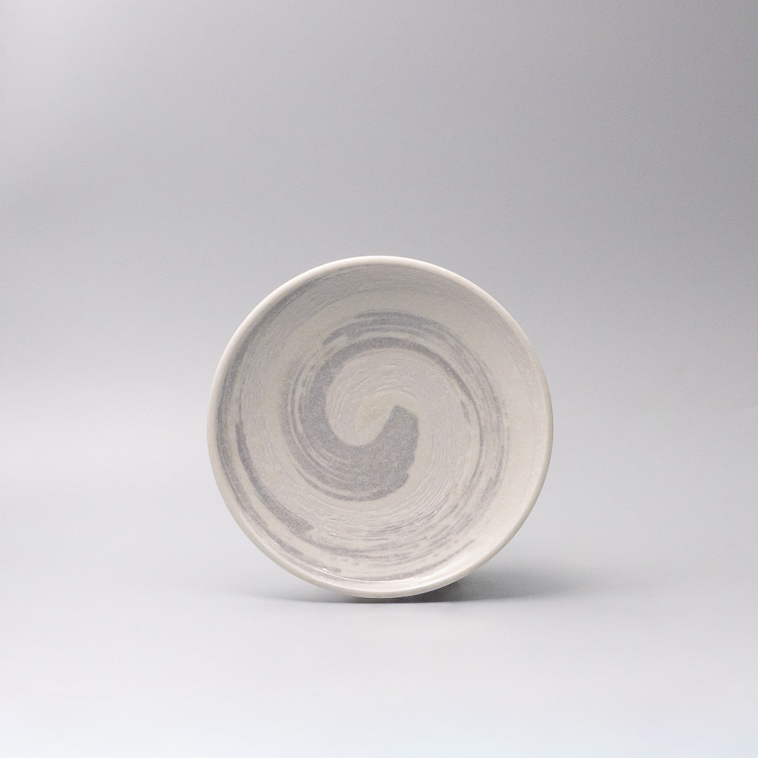 grey brushstroke ceramic plate top view