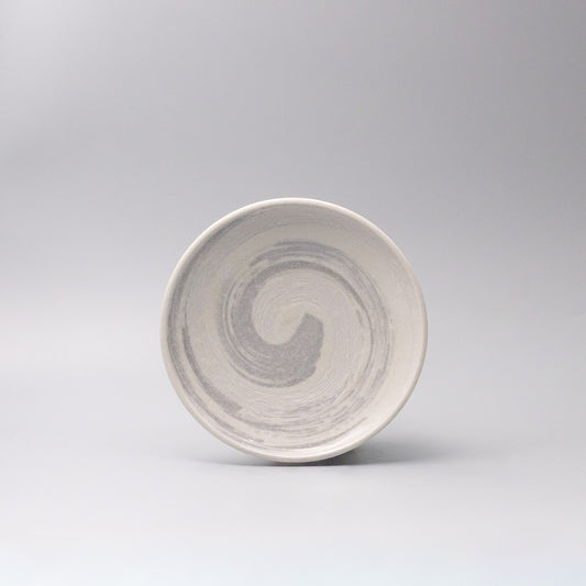 grey brushstroke ceramic plate top view