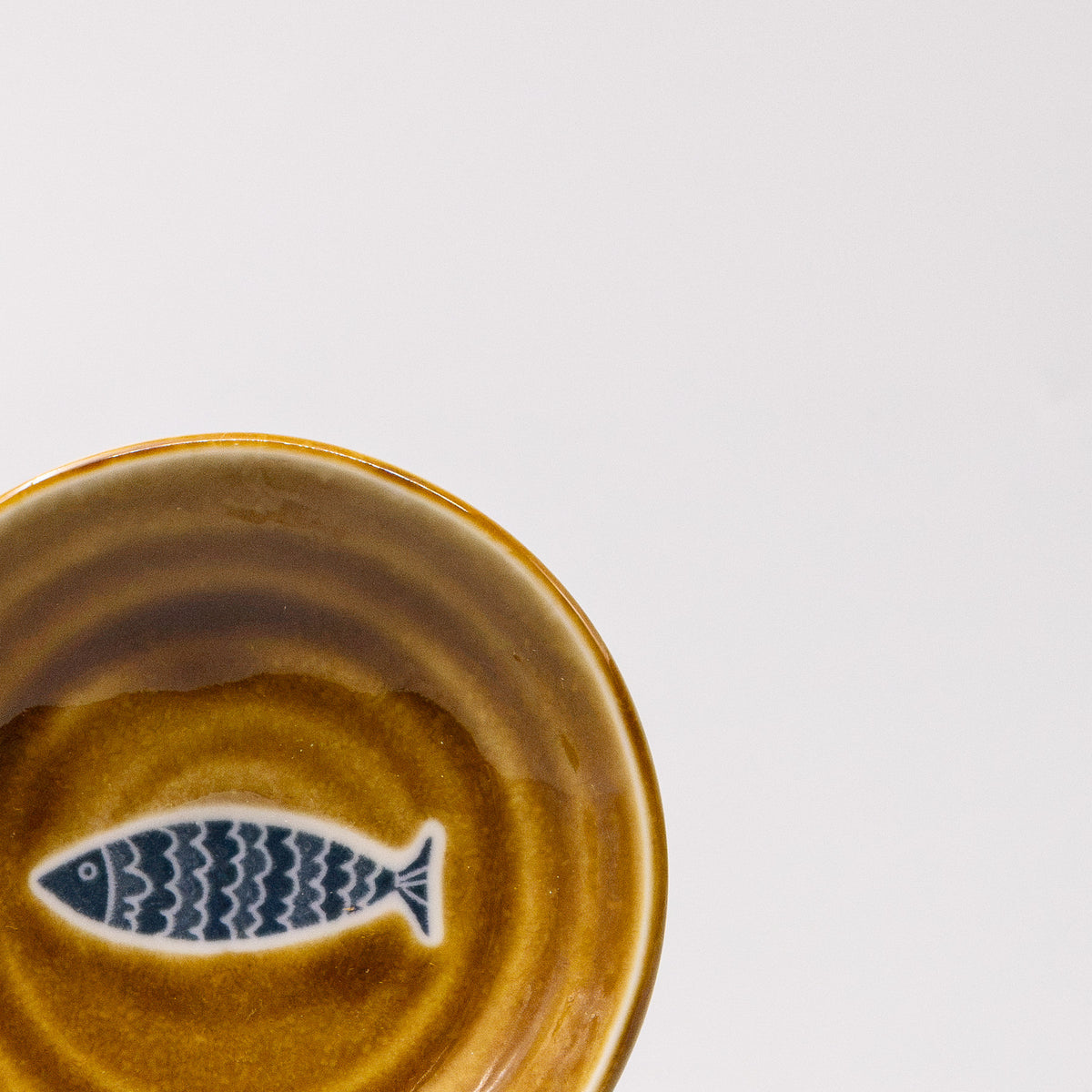 Sauce Dish 9cm Brown Fish Design