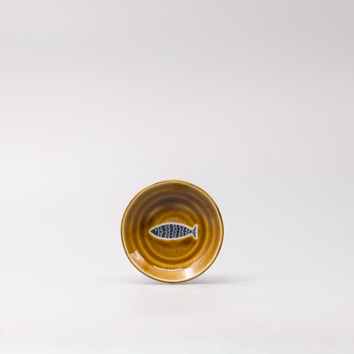 Sauce Dish 9cm Brown Fish Design