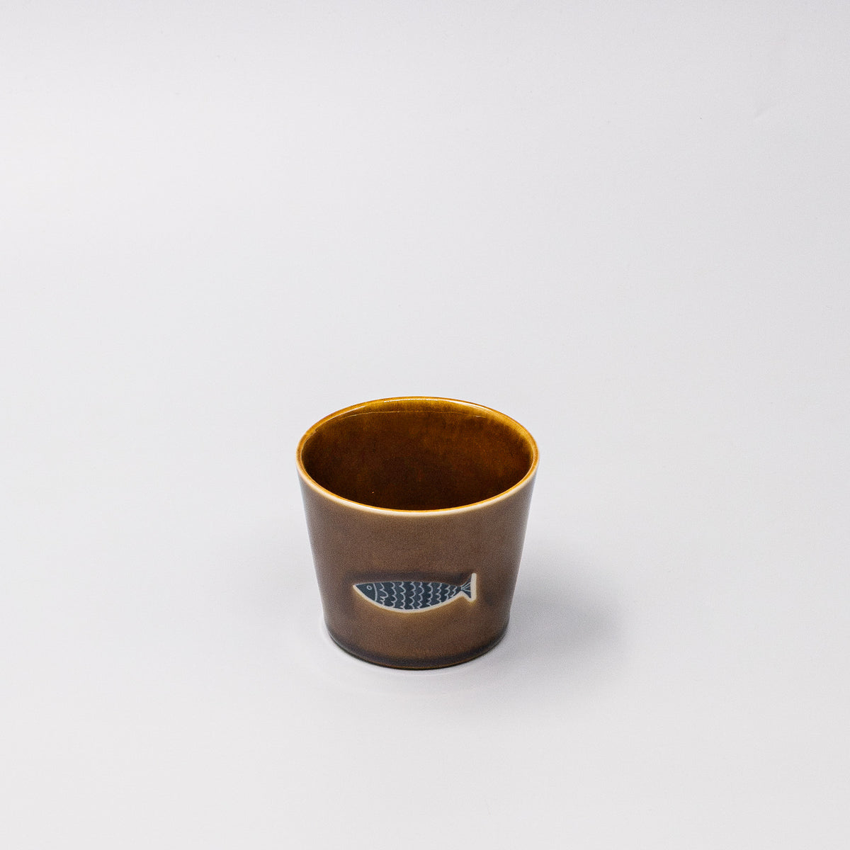 Cup Soba 8cm Brown Fish Design