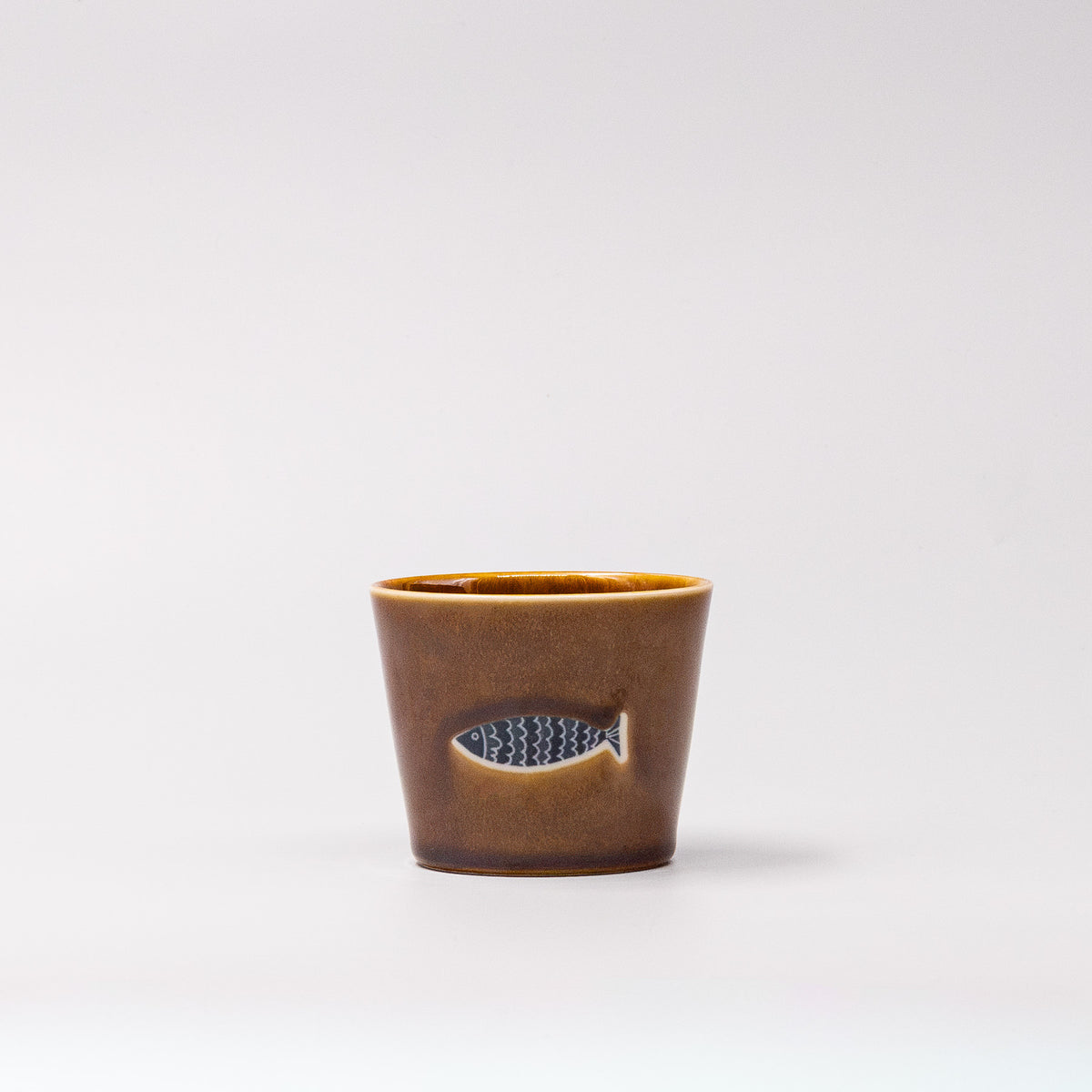 Cup Soba 8cm Brown Fish Design