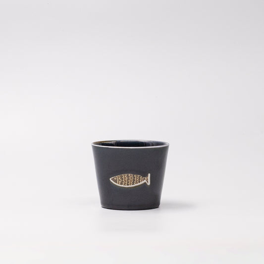 Cup Soba 8cm Navy Fish Design