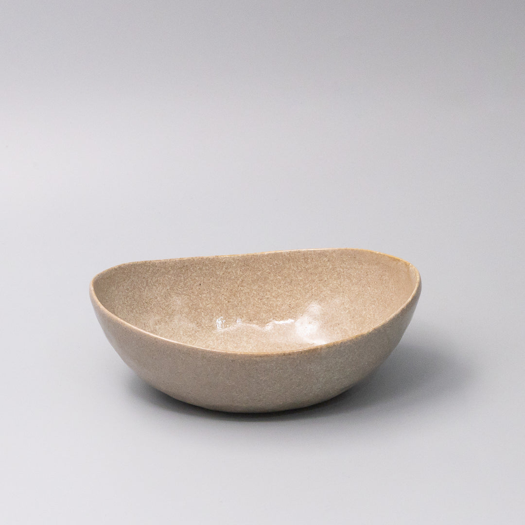 Bowl Oval 20cm Camel Glaze