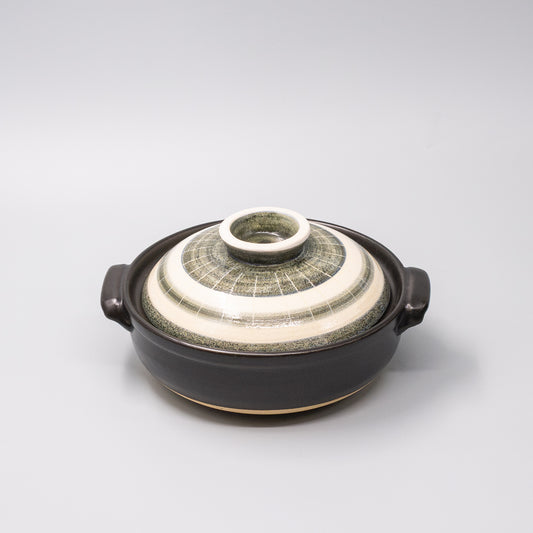 Donabe Pot 1.3L Forest Stripe Glaze