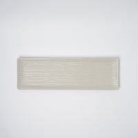 Sashimi Plate 33cm Line Design White Glaze