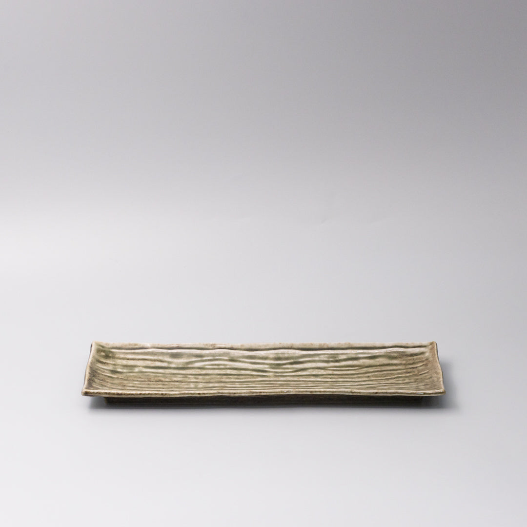 Plate Rectangular 33x10cm Sage Glaze