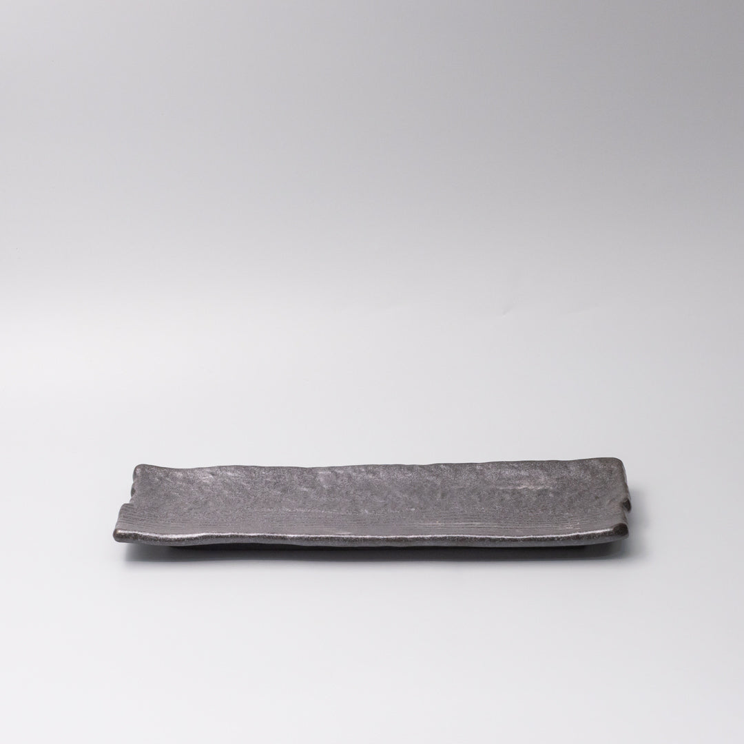 Plate Rectangular 33x11cm Matte Black Glaze