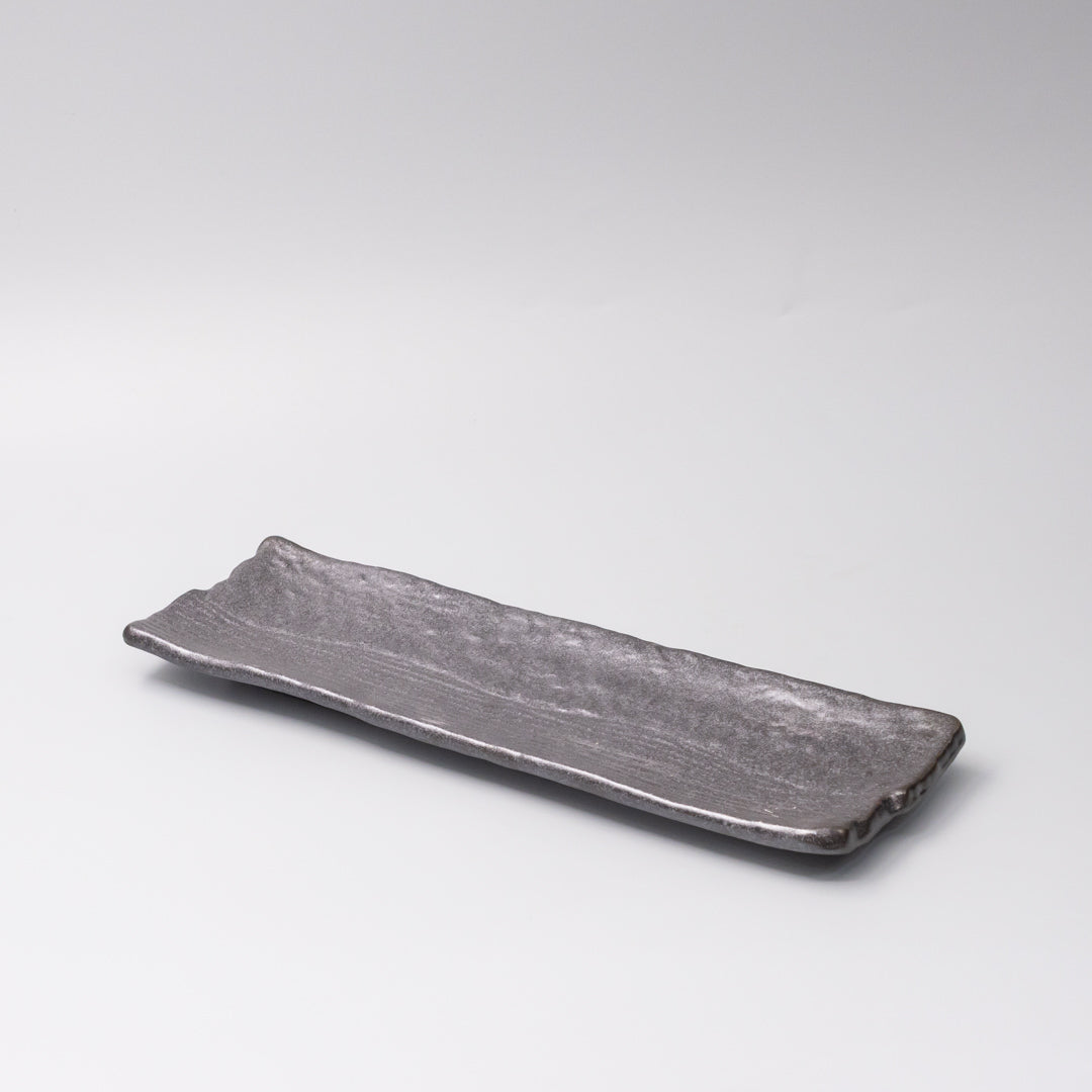 Plate Rectangular 33x11cm Matte Black Glaze