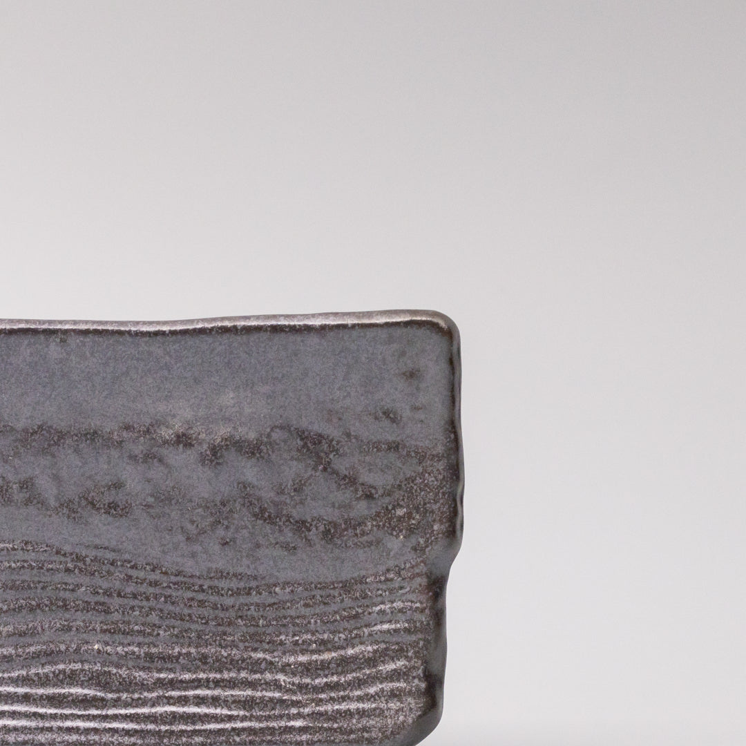 Plate Rectangular 33x11cm Matte Black Glaze