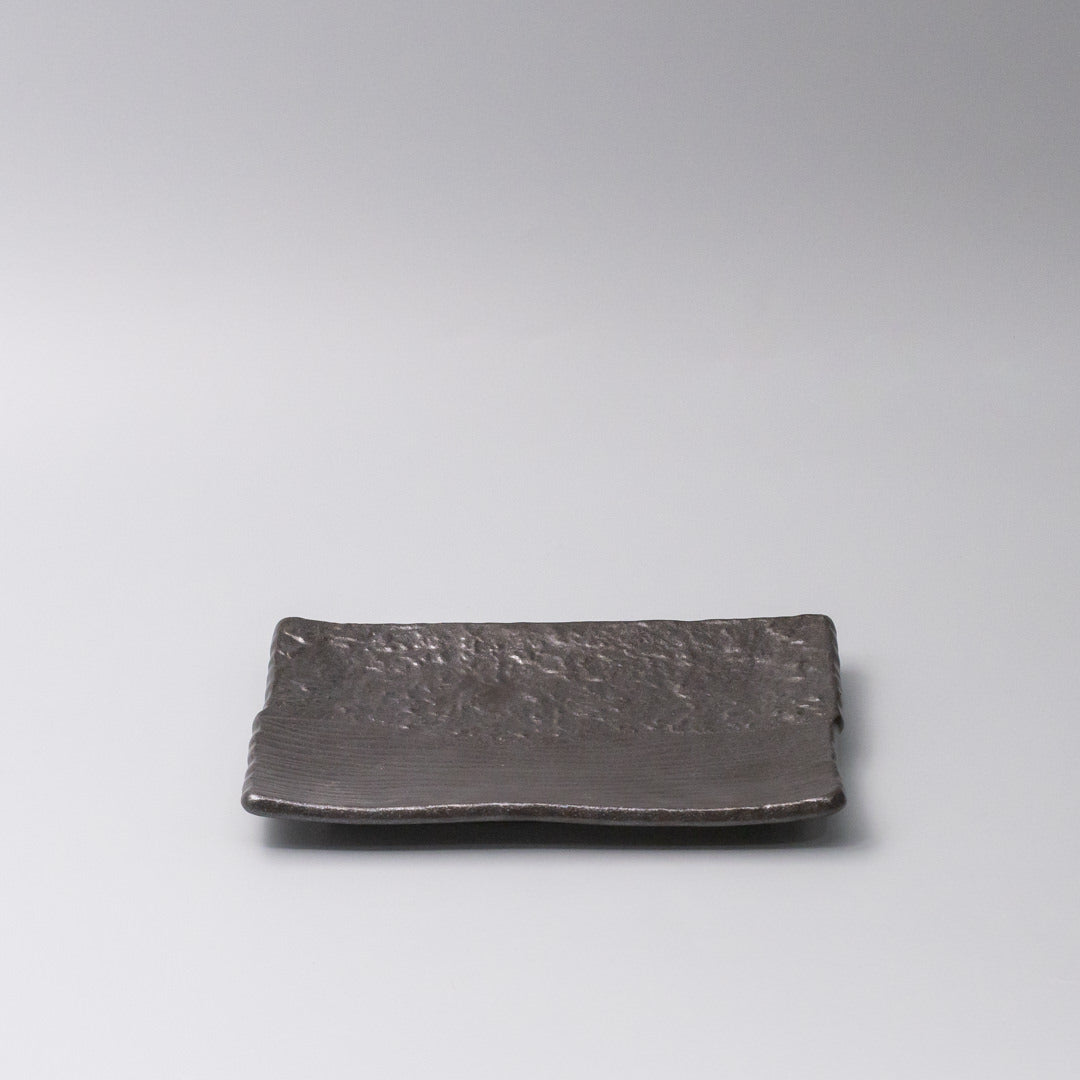 Plate Sushi Rectangular 21cm Matte Black Glaze