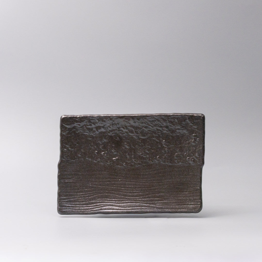 Plate Sushi Rectangular 21cm Matte Black Glaze