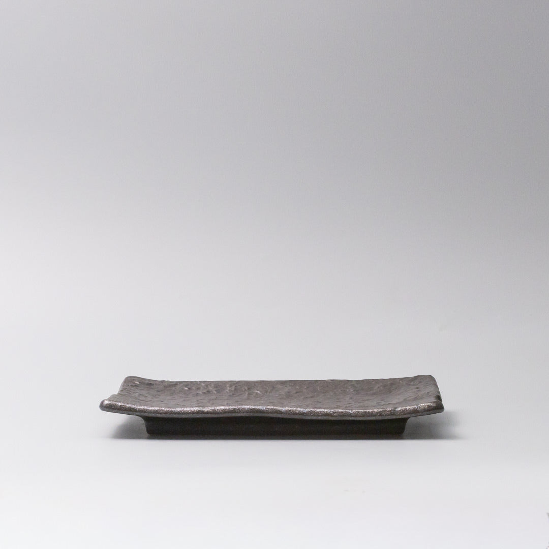 Plate Sushi Rectangular 21cm Matte Black Glaze