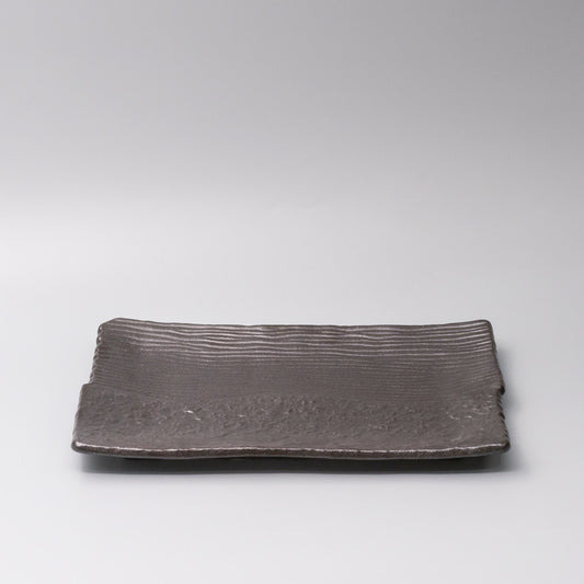 Platter Rectangular 32cm Matte Black Glaze