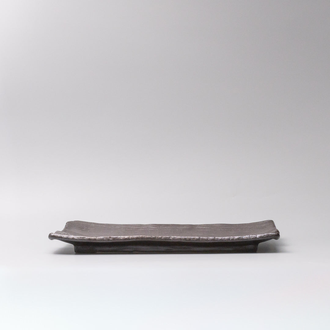 Platter Rectangular 32cm Matte Black Glaze