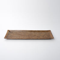 Sashimi Plate 33cm Line Design Amber Glaze