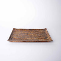 Sushi Plate 24cm Line Design Amber Glaze