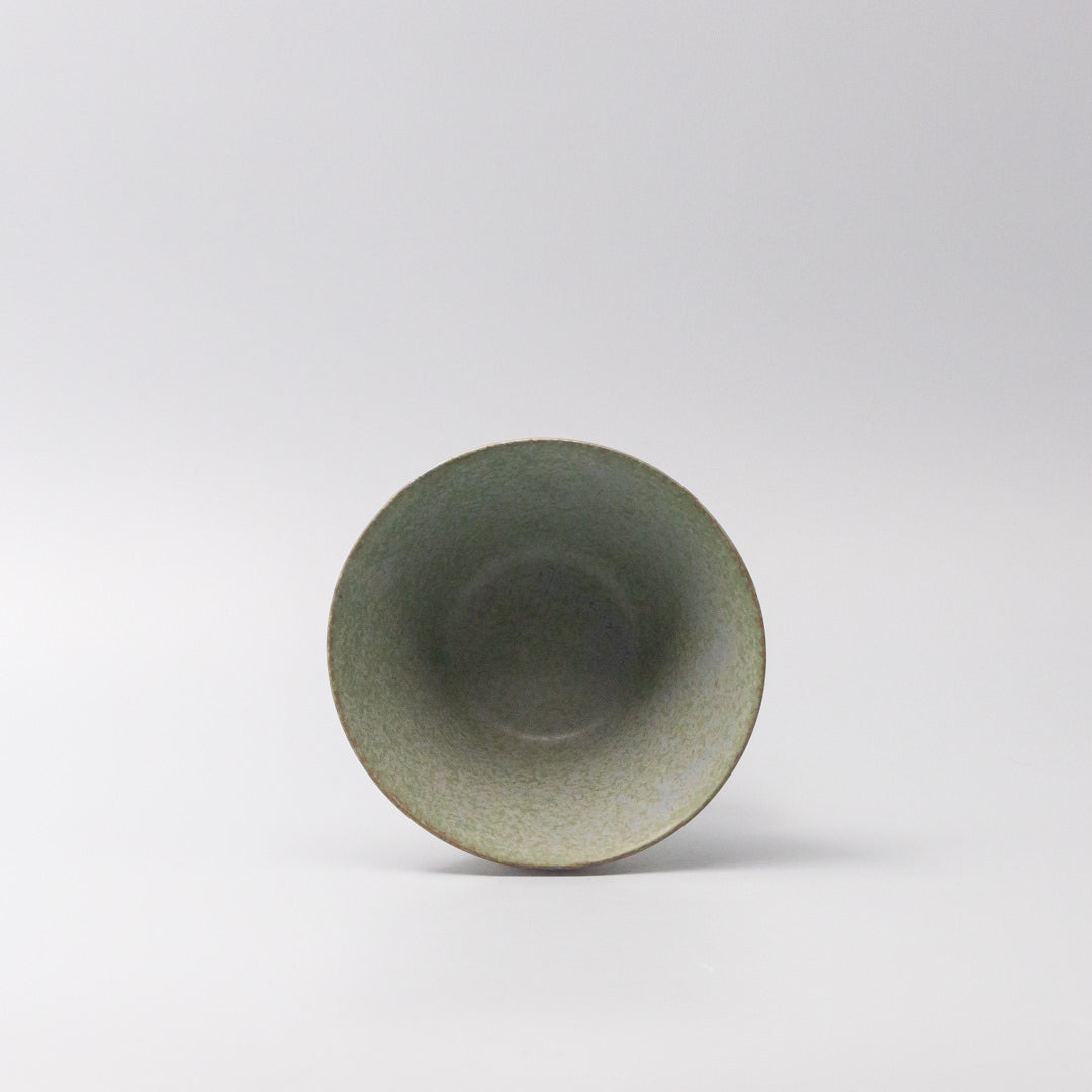 Bowl Fluted 13cm Green Fade Glaze