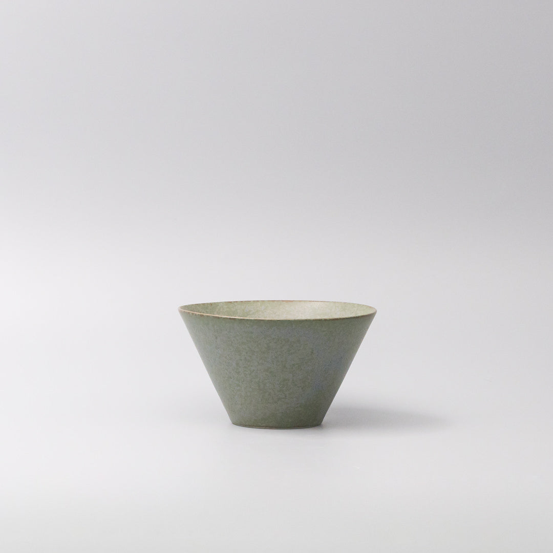 Bowl Fluted 13cm Green Fade Glaze