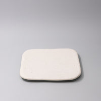 Plate Square 25cm Shell White Slab Glaze
