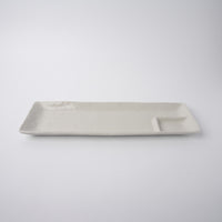 Dumpling Plate 33.2cm White Contour Glaze