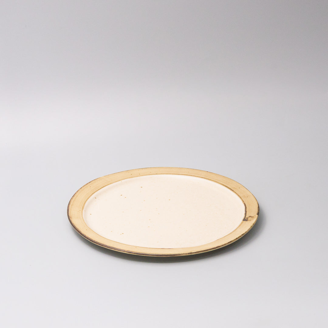 25.5cm ceramic plate piro piro glaze 45 degree angle flat plate