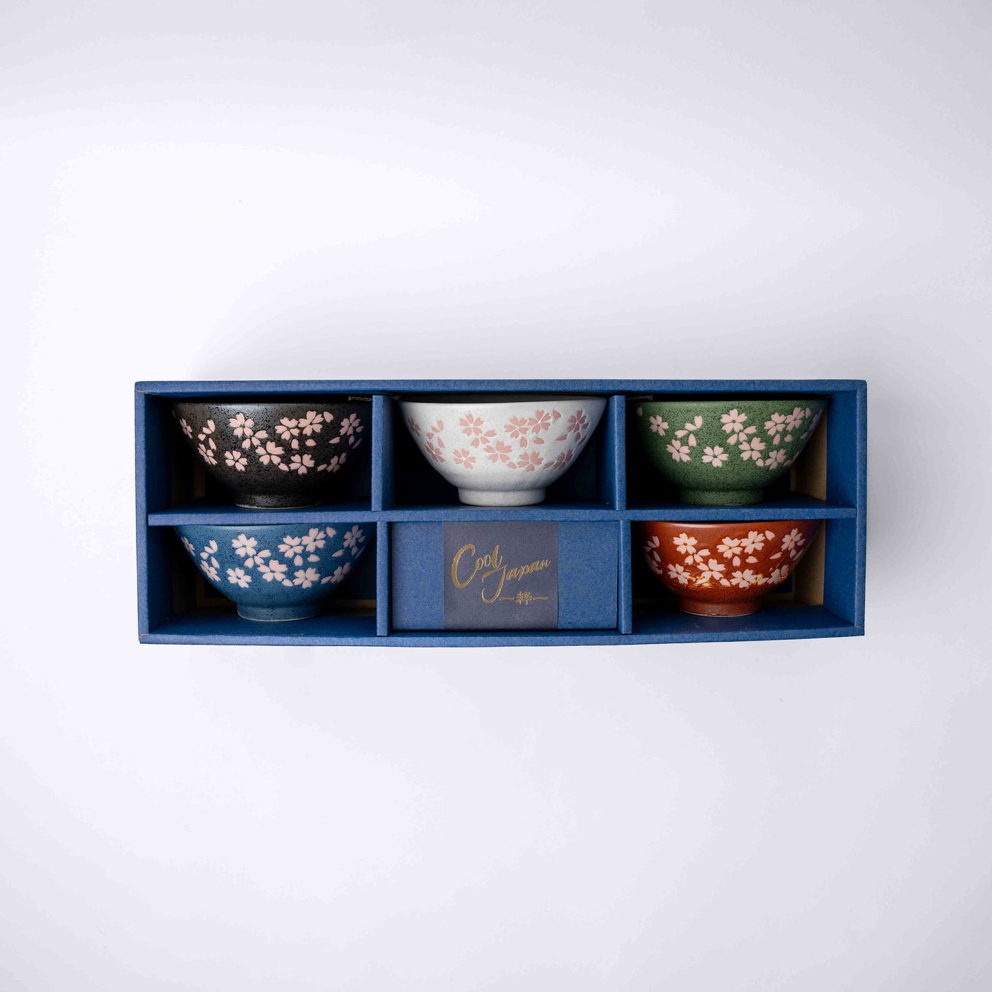 Gift Set Five Rice Bowls / Cherry Blossom Design / 12D x 5.7H