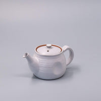 Teapot D Handle / Speckled White Glaze Including Stainless Strainer