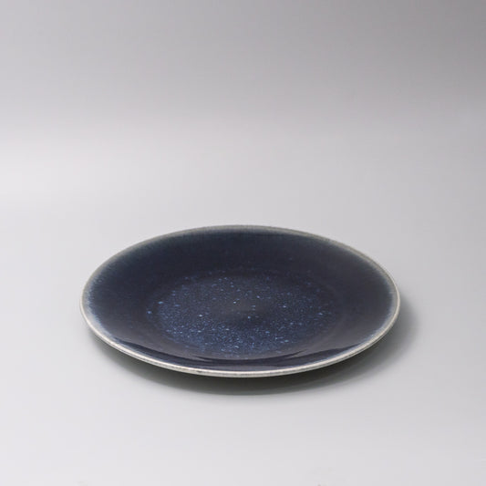 28.5cm ceramic platter ink blue glaze 45 degree angle round platter